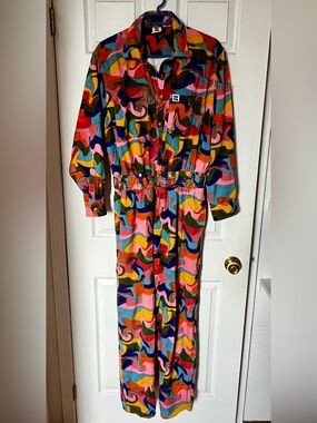 Lucy & Yak Multicolor Swirl Print cord boiler suit
